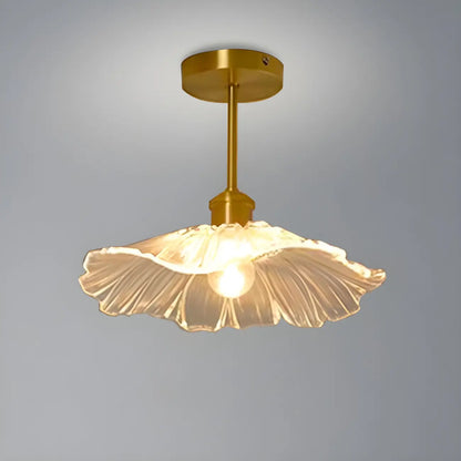 Modern Glass Semi-Flush Ceiling Light for Living Spaces
