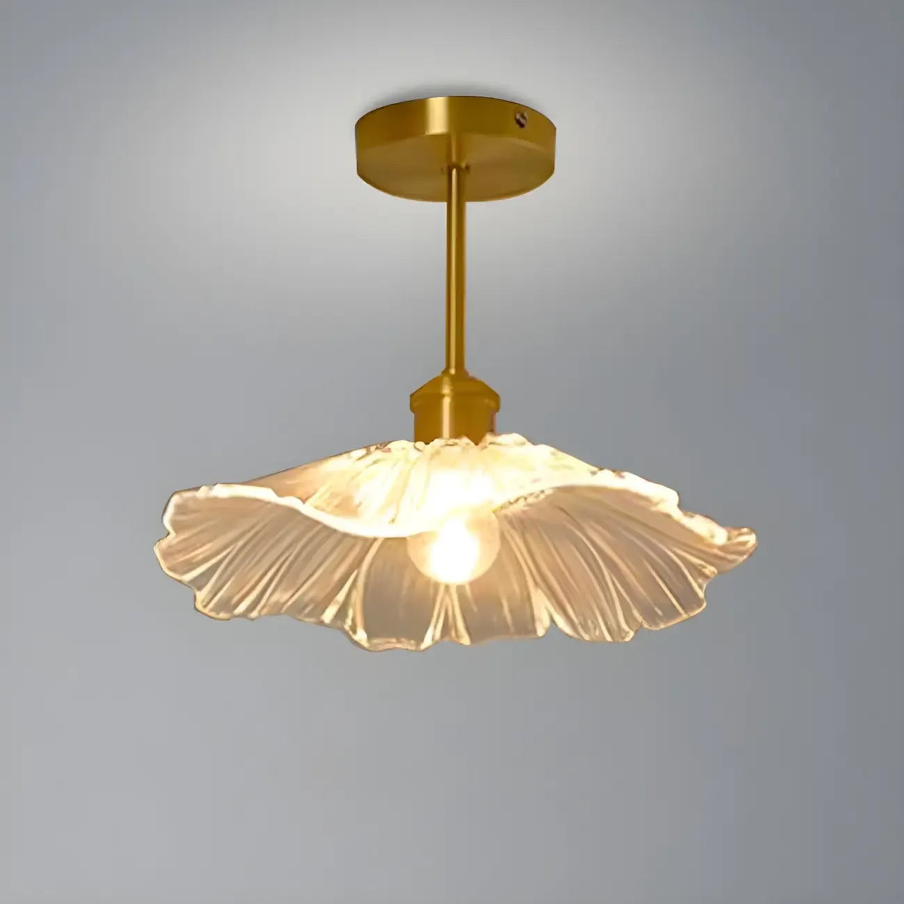 Modern Glass Semi-Flush Ceiling Light for Living Spaces