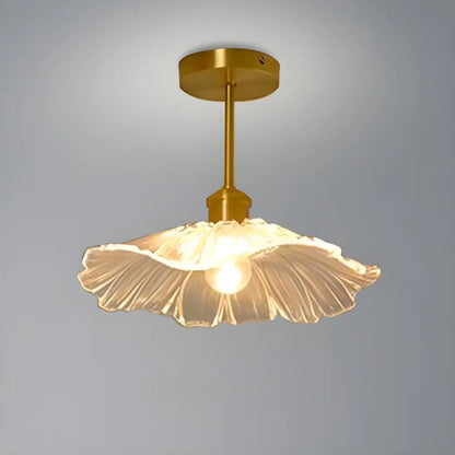 Modern Glass Semi-Flush Ceiling Light for Living Spaces