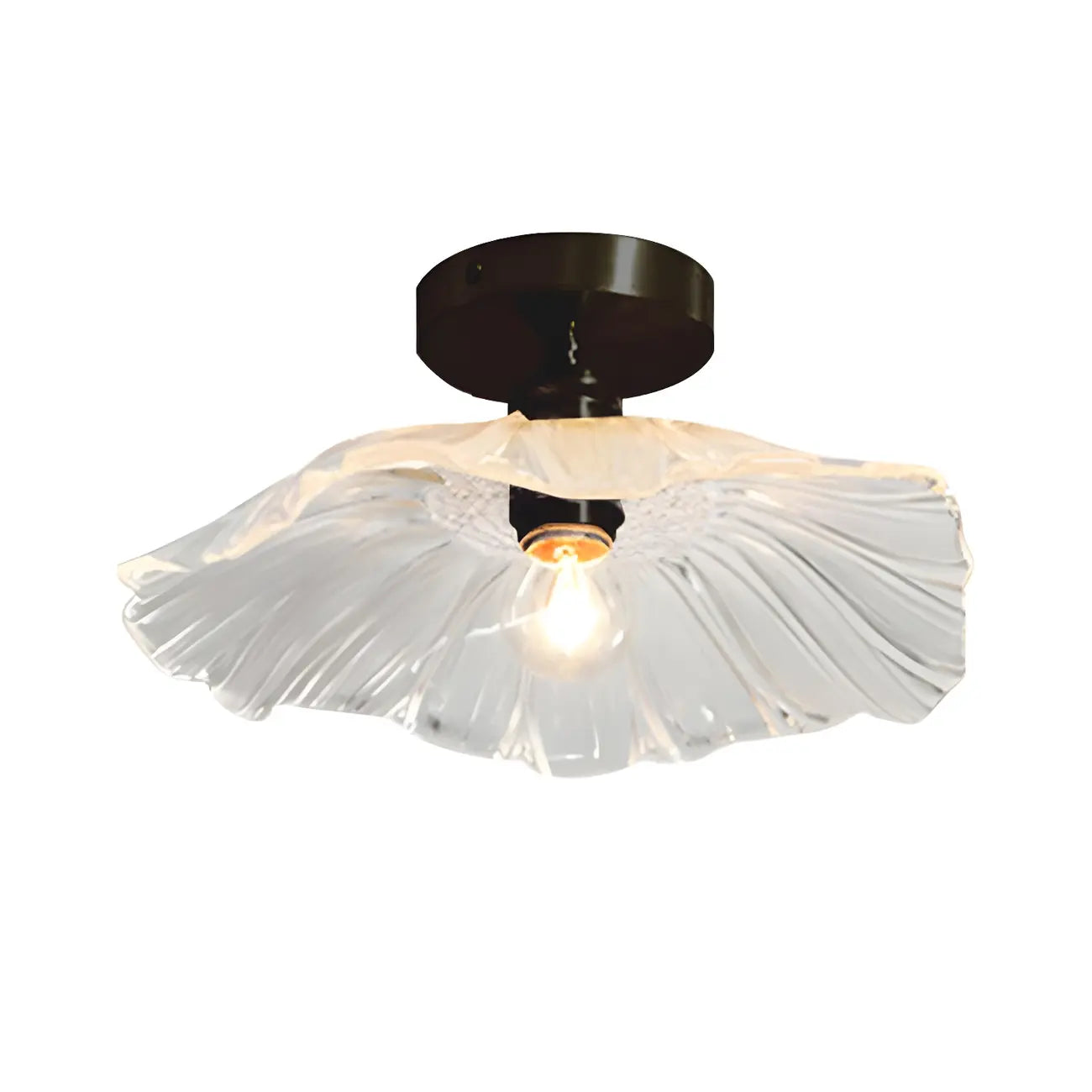 Modern Glass Semi-Flush Ceiling Light for Living Spaces