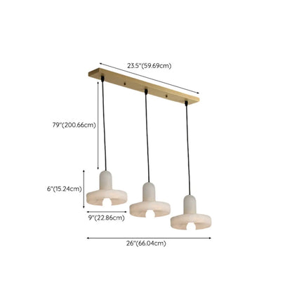 Modern Gold Metal Cylindrical Kitchen Island Pendant Light