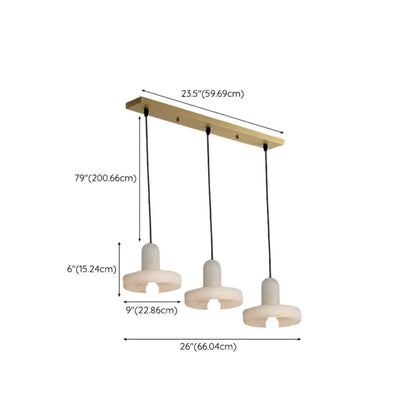 Modern Gold Metal Cylindrical Kitchen Island Pendant Light