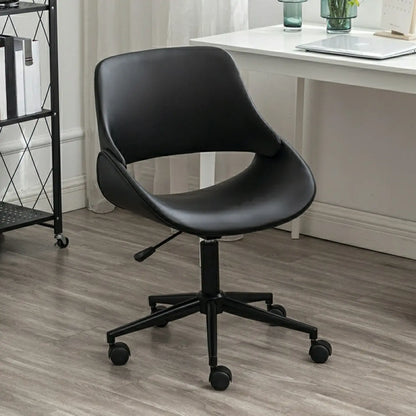 Open-Back Beige Office Chair with Casters