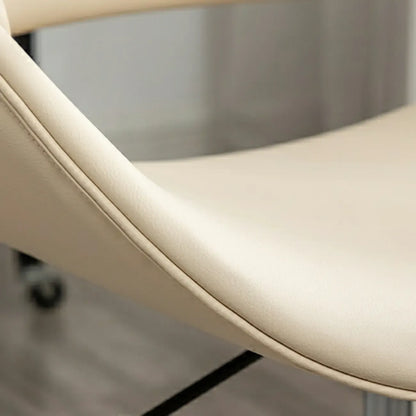 Open-Back Beige Office Chair with Casters