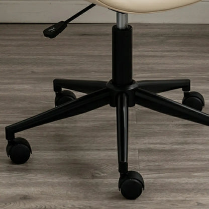 Open-Back Beige Office Chair with Casters