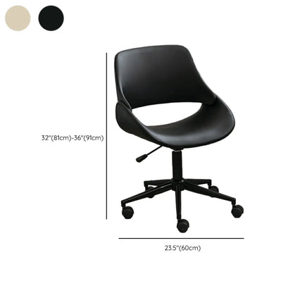 Open-Back Beige Office Chair with Casters