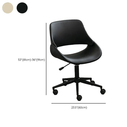 Open-Back Beige Office Chair with Casters