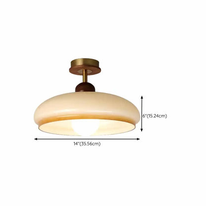 Caramel Gradient Glass Dome Semi Flush Ceiling Light