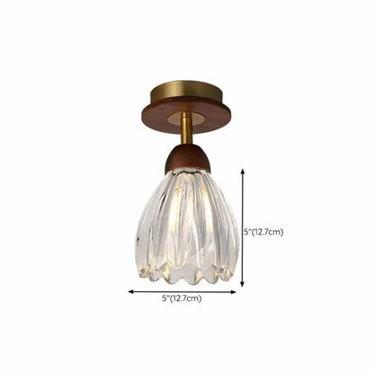 Caramel Gradient Glass Dome Semi Flush Ceiling Light
