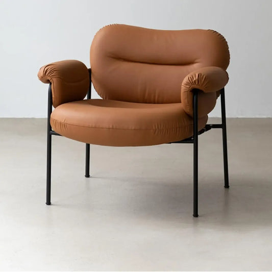 Modern Square Arm Fabric Accent Chair with Tufting