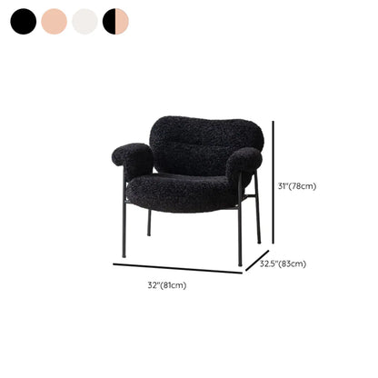 Modern Square Arm Fabric Accent Chair with Tufting