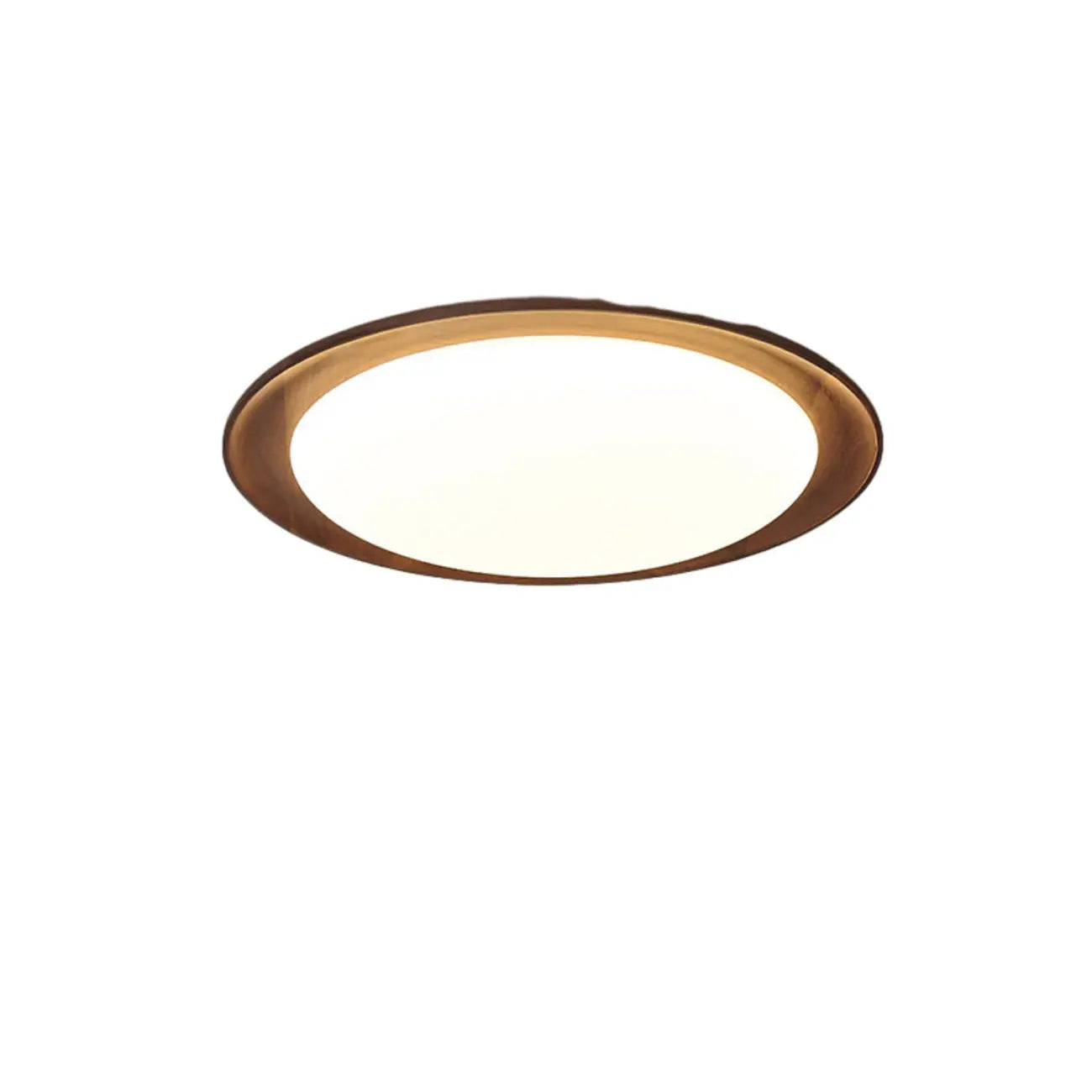 Minimalist Walnut Wood Dimmable Flush Mount LED Ceiling Light