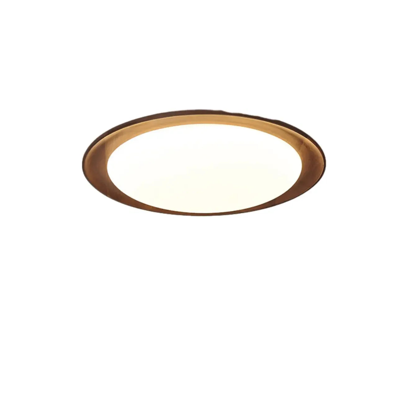 Minimalist Walnut Wood Dimmable Flush Mount LED Ceiling Light