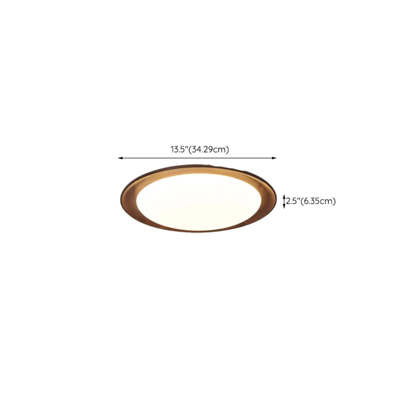 Minimalist Walnut Wood Dimmable Flush Mount LED Ceiling Light