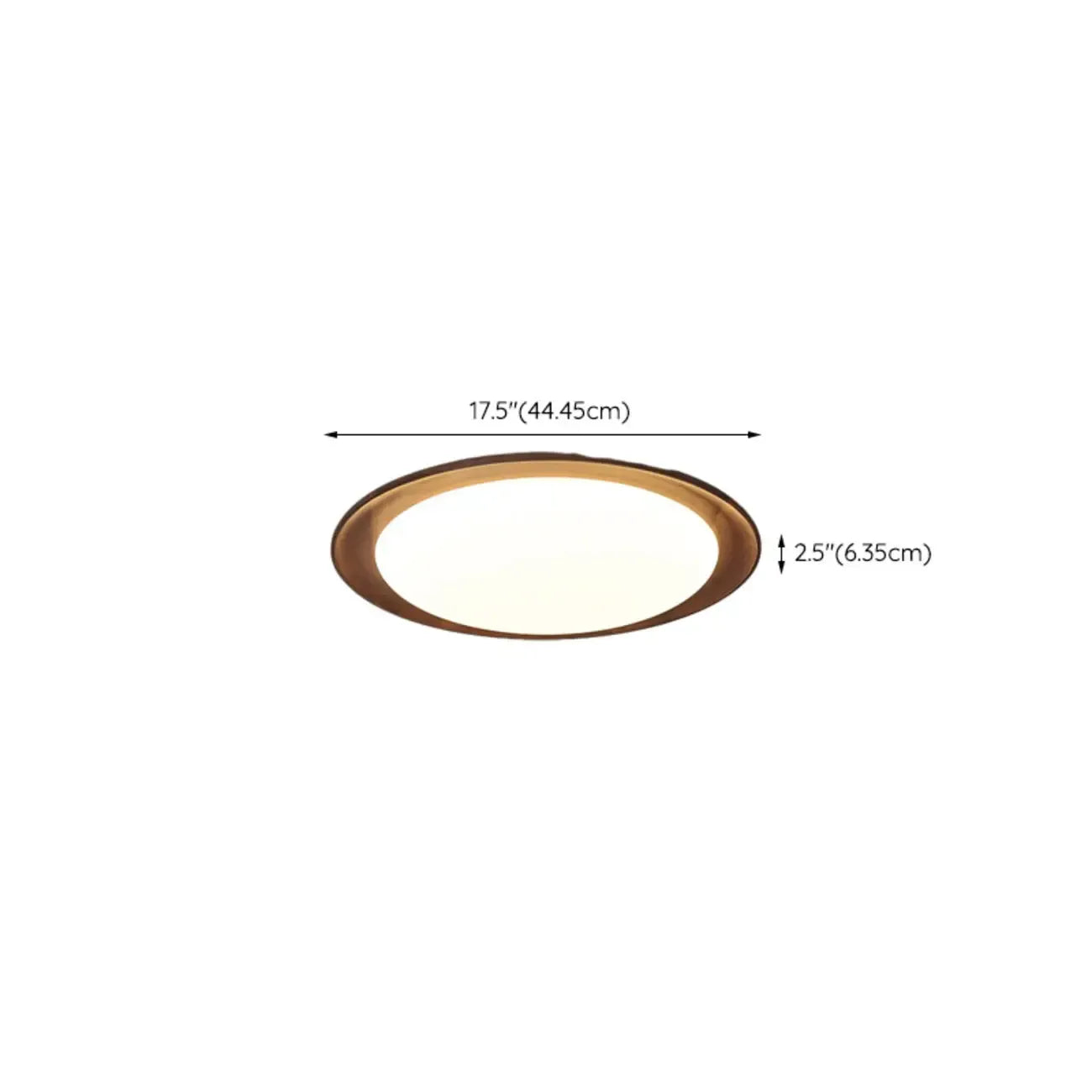 Minimalist Walnut Wood Dimmable Flush Mount LED Ceiling Light