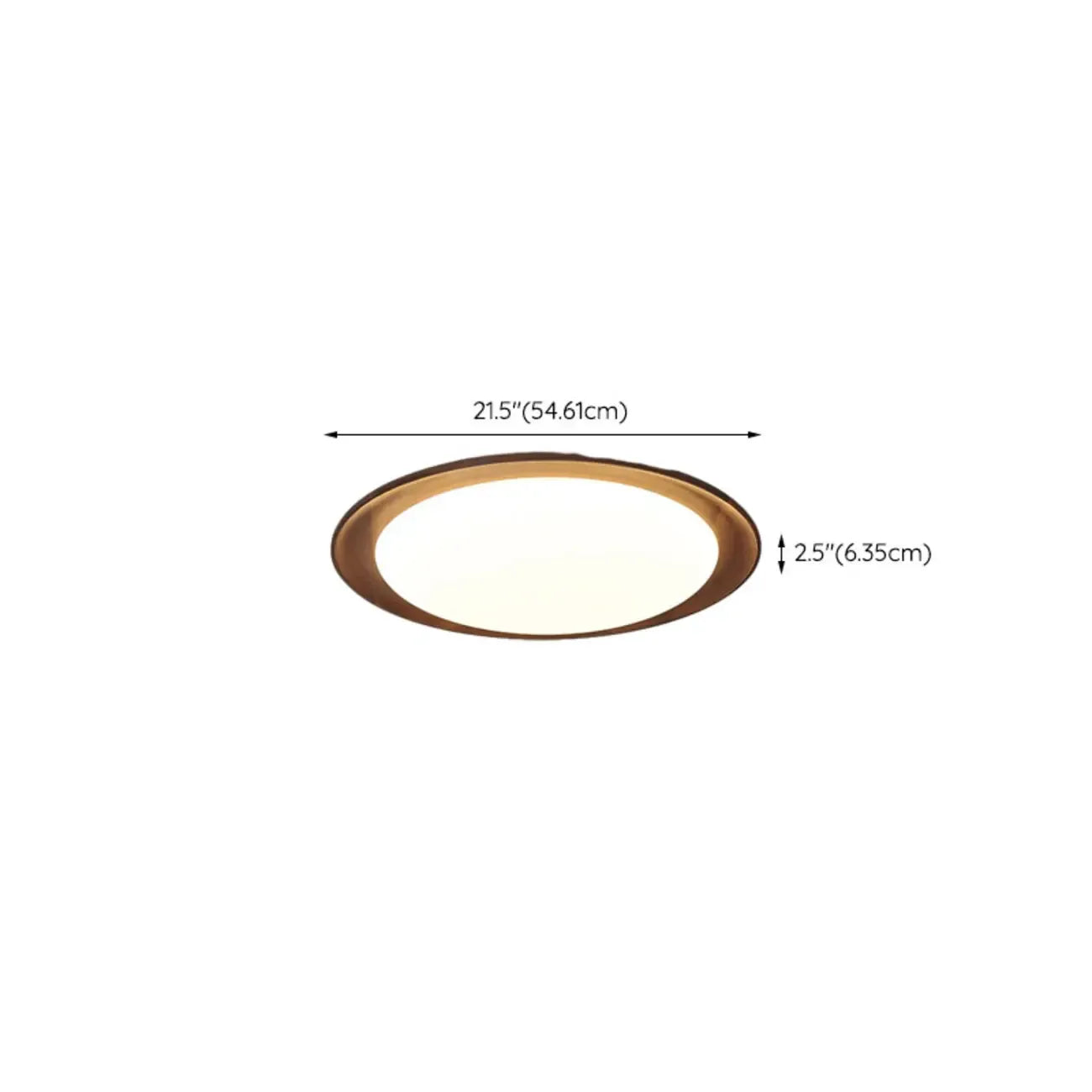 Minimalist Walnut Wood Dimmable Flush Mount LED Ceiling Light