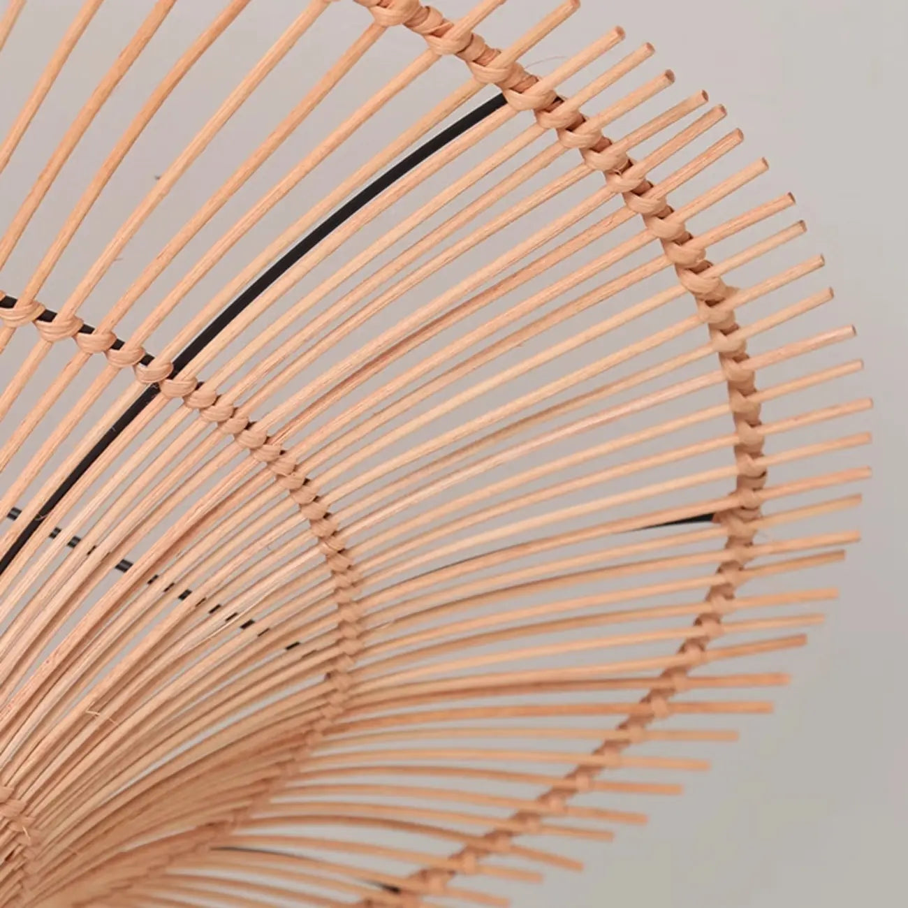 Natural Woven Rattan Bohemian Semi Flush Ceiling Light