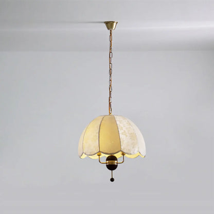 Vintage Semicircle Off-white Fabric Dome Chandelier