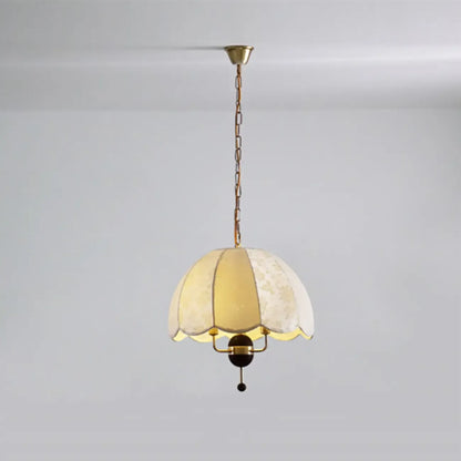 Vintage Semicircle Off-white Fabric Dome Chandelier