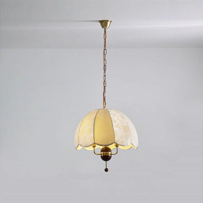 Vintage Semicircle Off-white Fabric Dome Chandelier
