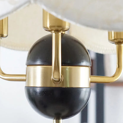 Vintage Semicircle Off-white Fabric Dome Chandelier