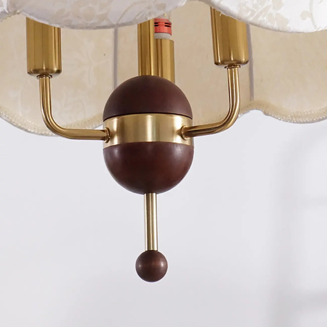 Vintage Semicircle Off-white Fabric Dome Chandelier