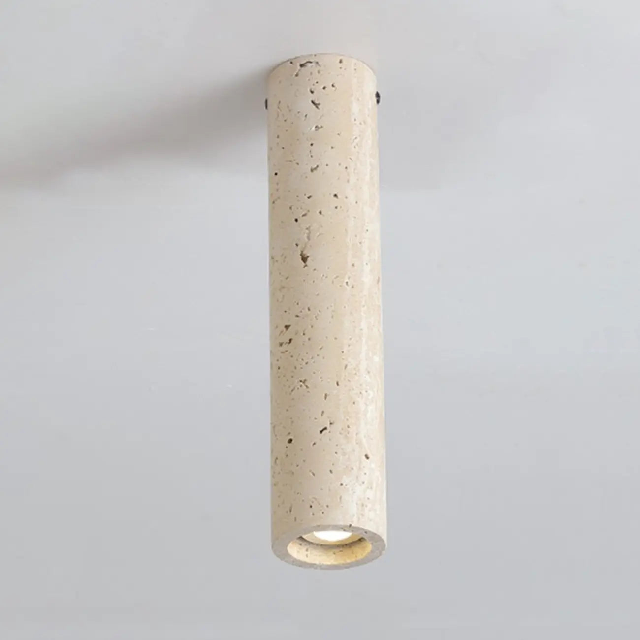 Modern Cylinder Stone Beige Flush Ceiling Light for Hallway