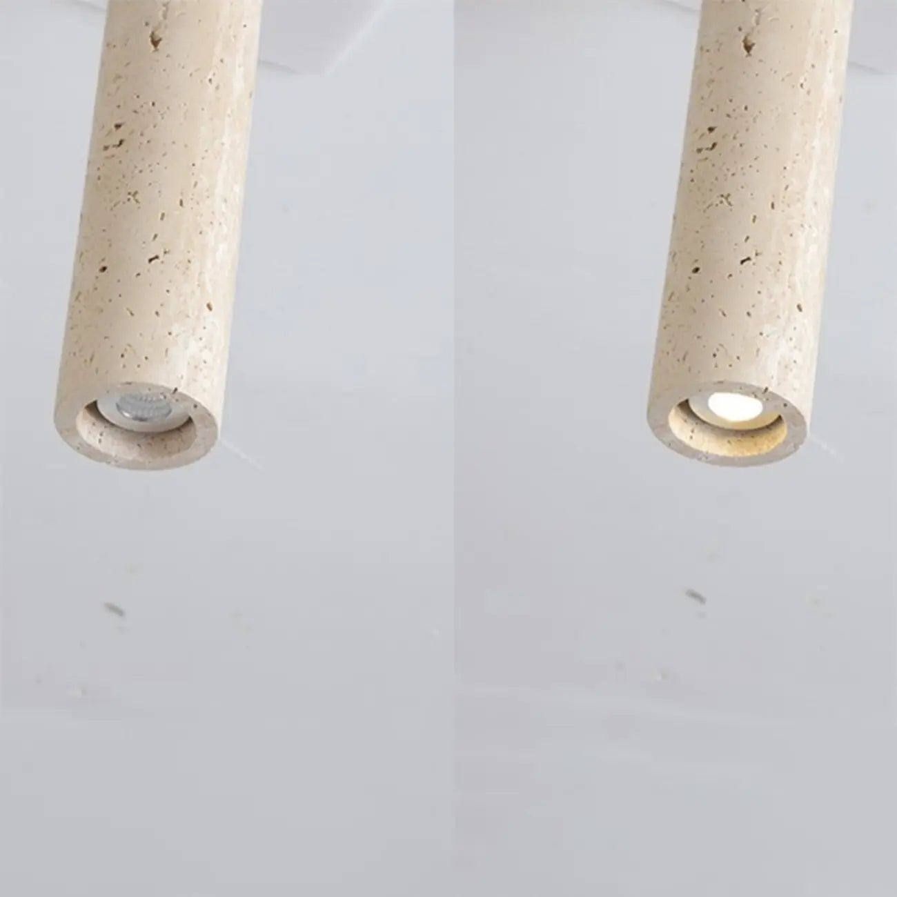Modern Cylinder Stone Beige Flush Ceiling Light for Hallway