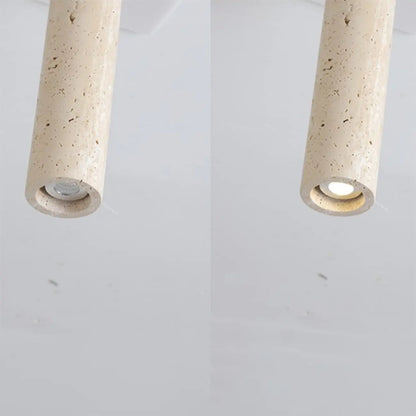 Modern Cylinder Stone Beige Flush Ceiling Light for Hallway