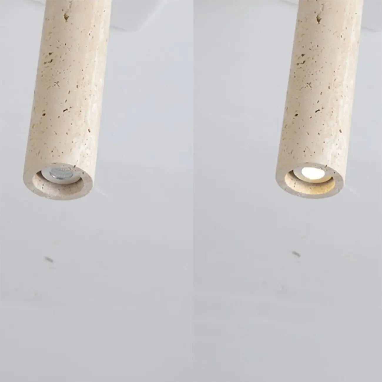 Modern Cylinder Stone Beige Flush Ceiling Light for Hallway