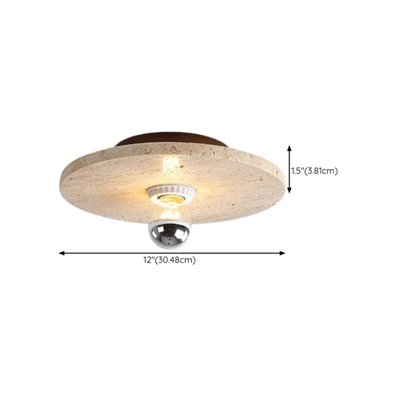 Modern Cylinder Stone Beige Flush Ceiling Light for Hallway