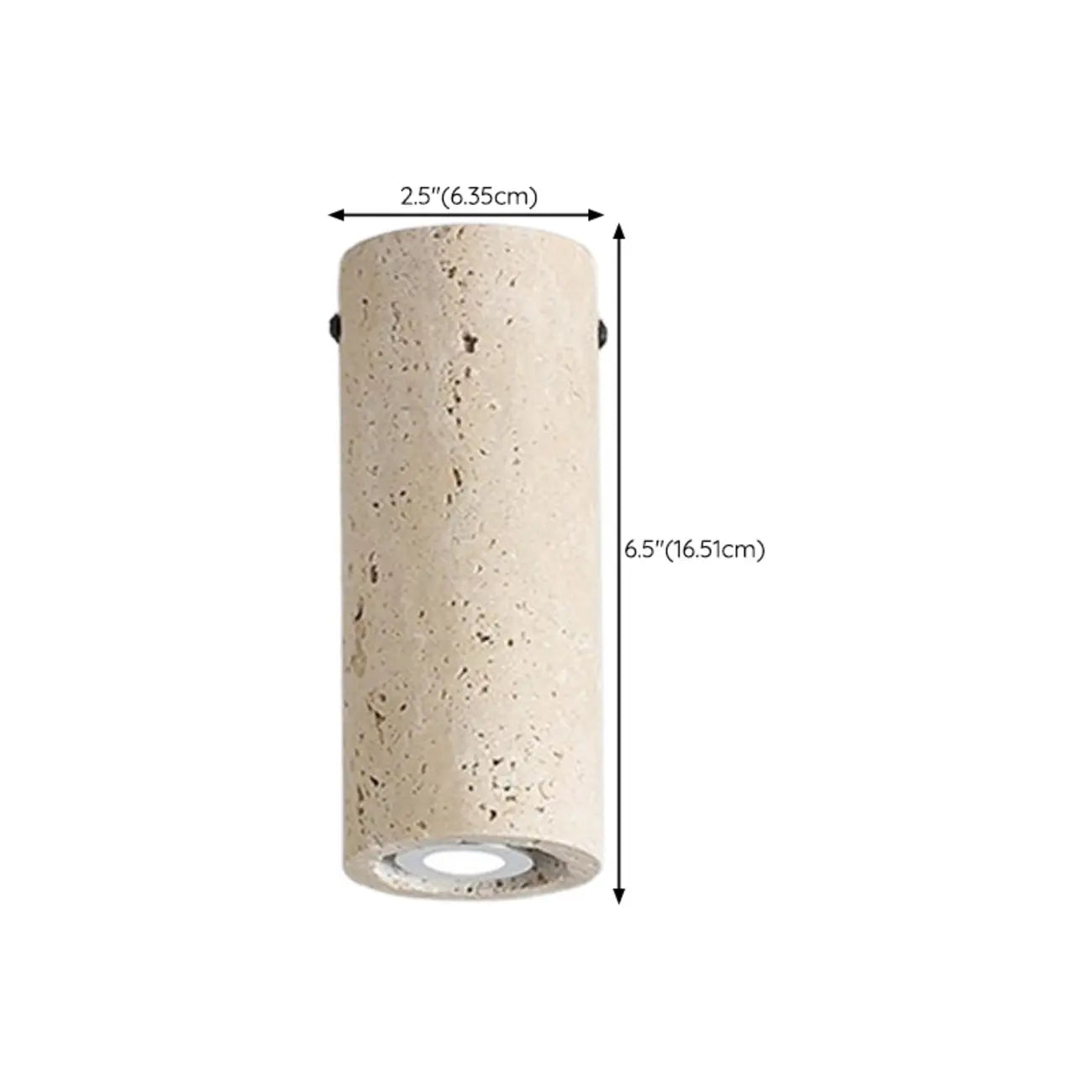 Modern Cylinder Stone Beige Flush Ceiling Light for Hallway