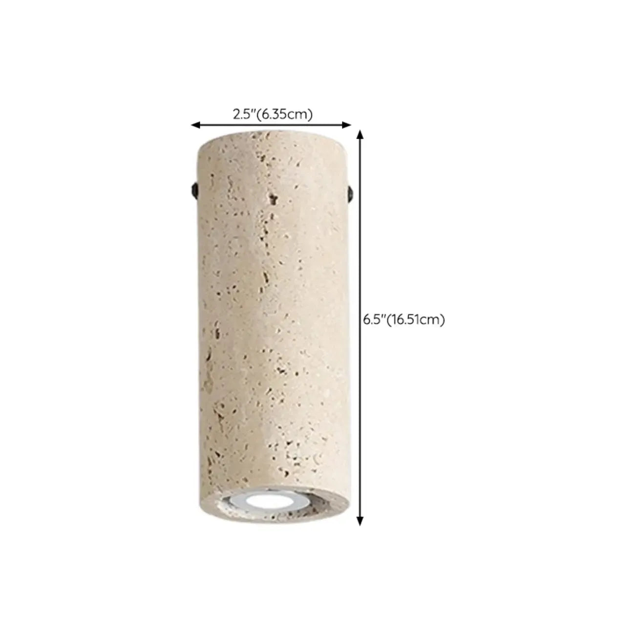 Modern Cylinder Stone Beige Flush Ceiling Light for Hallway