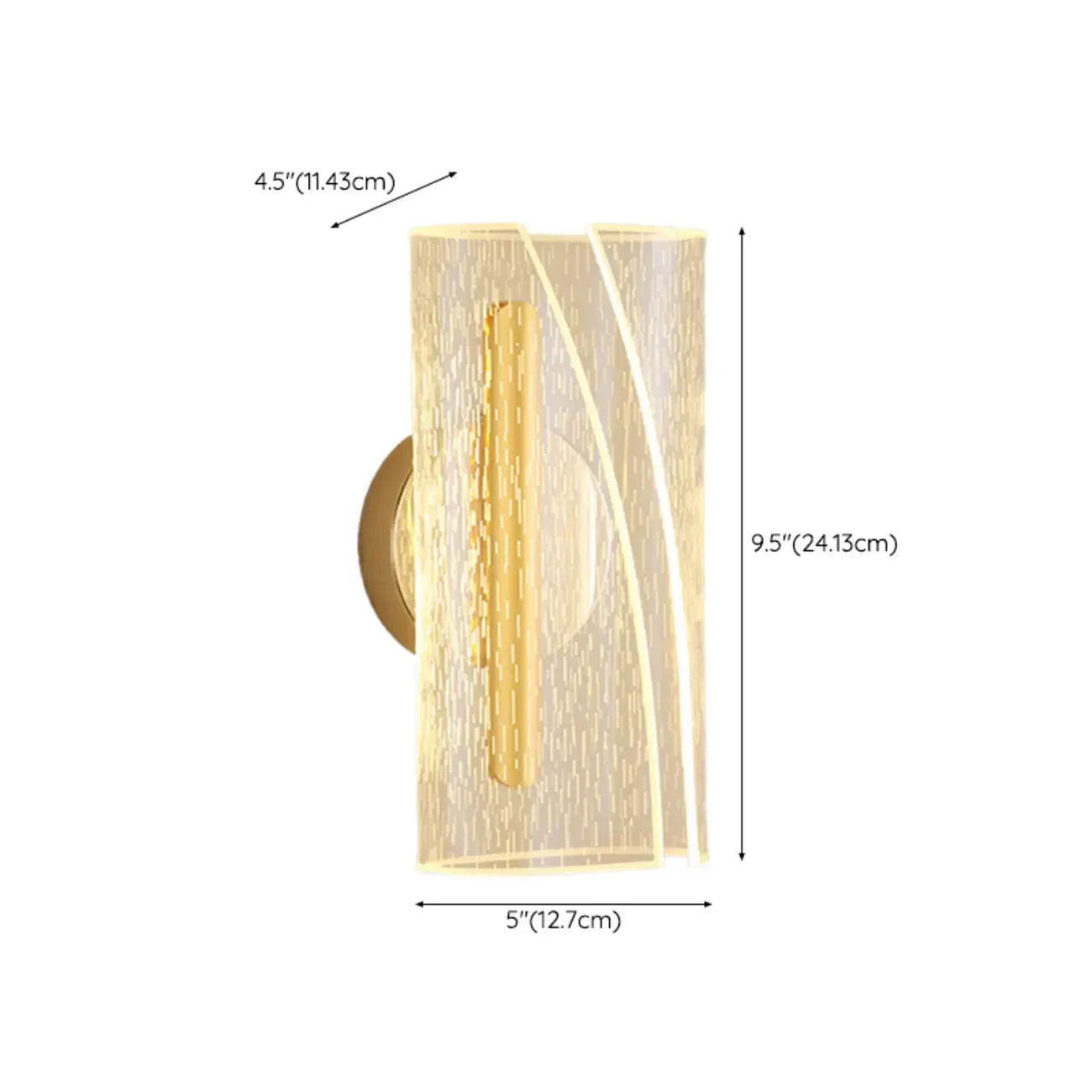 Modern Clear Acrylic Gold Ambient Wall Sconce