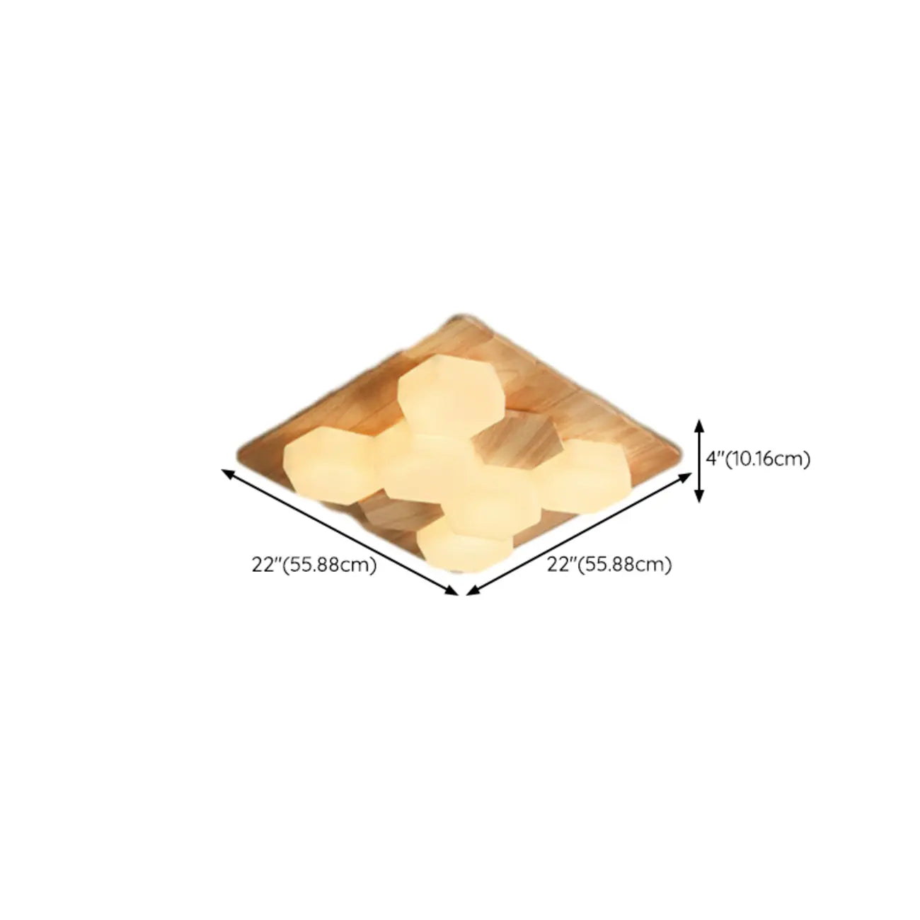 Nordic Honeycomb Natural Wooden Flush Mount Ceiling Light