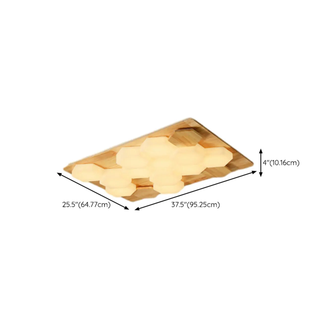 Nordic Honeycomb Natural Wooden Flush Mount Ceiling Light