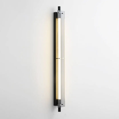 Modern Black Metal Linear Plastic Shade Wall Sconce