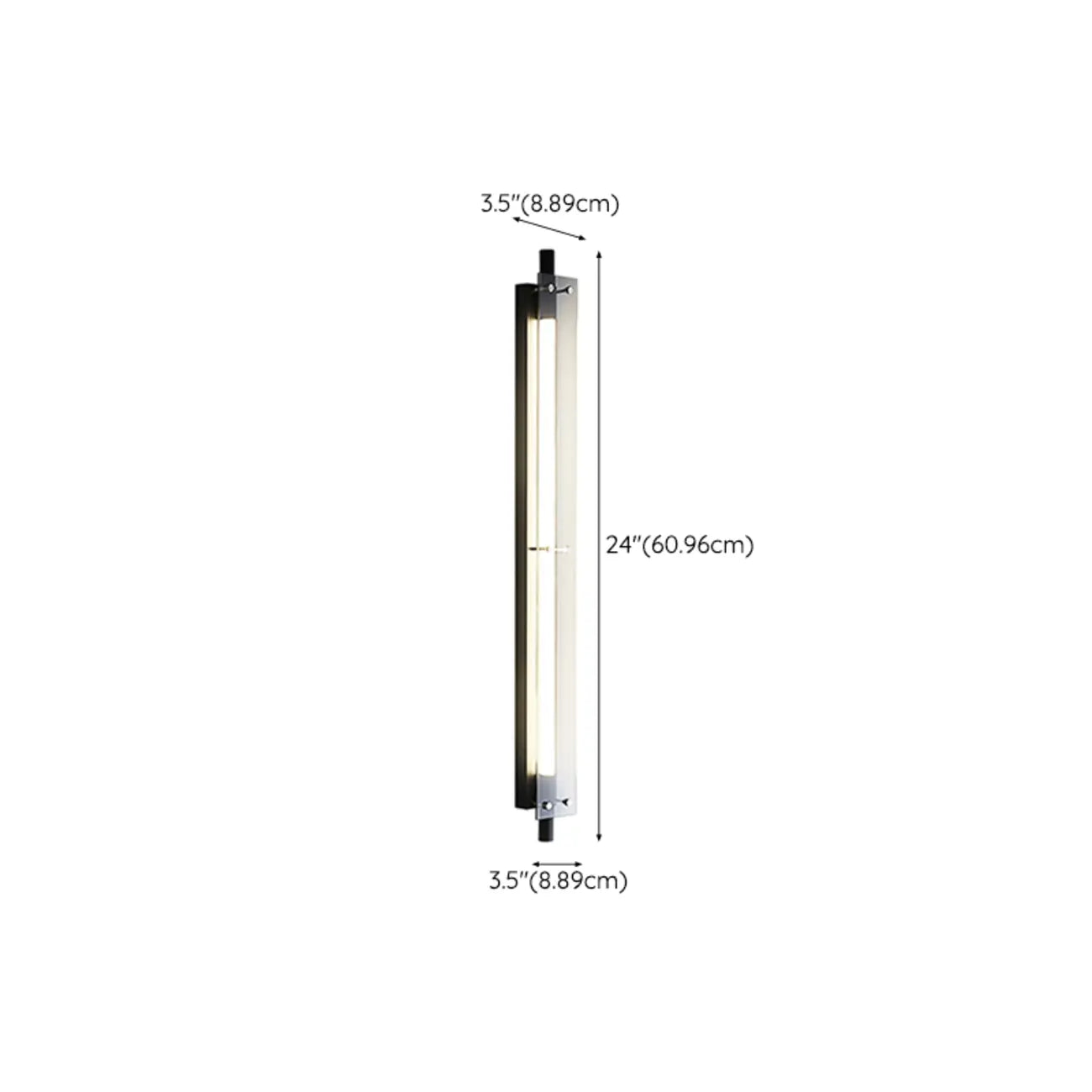 Modern Black Metal Linear Plastic Shade Wall Sconce