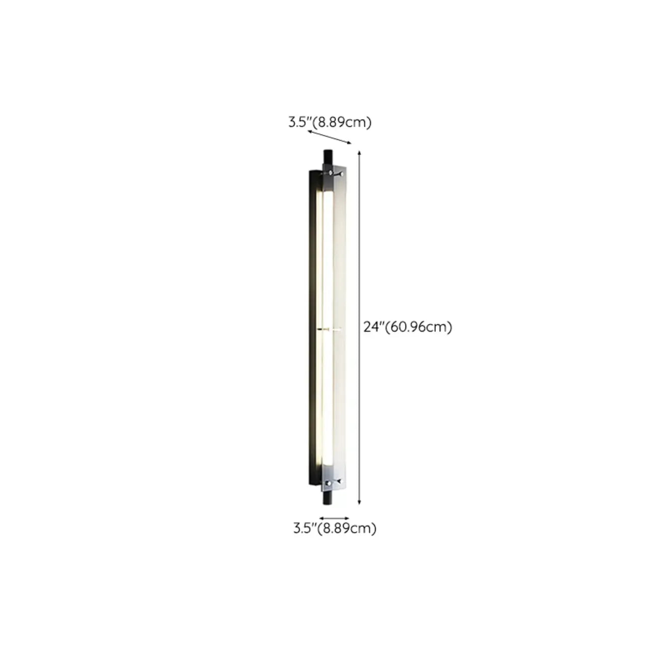 Modern Black Metal Linear Plastic Shade Wall Sconce