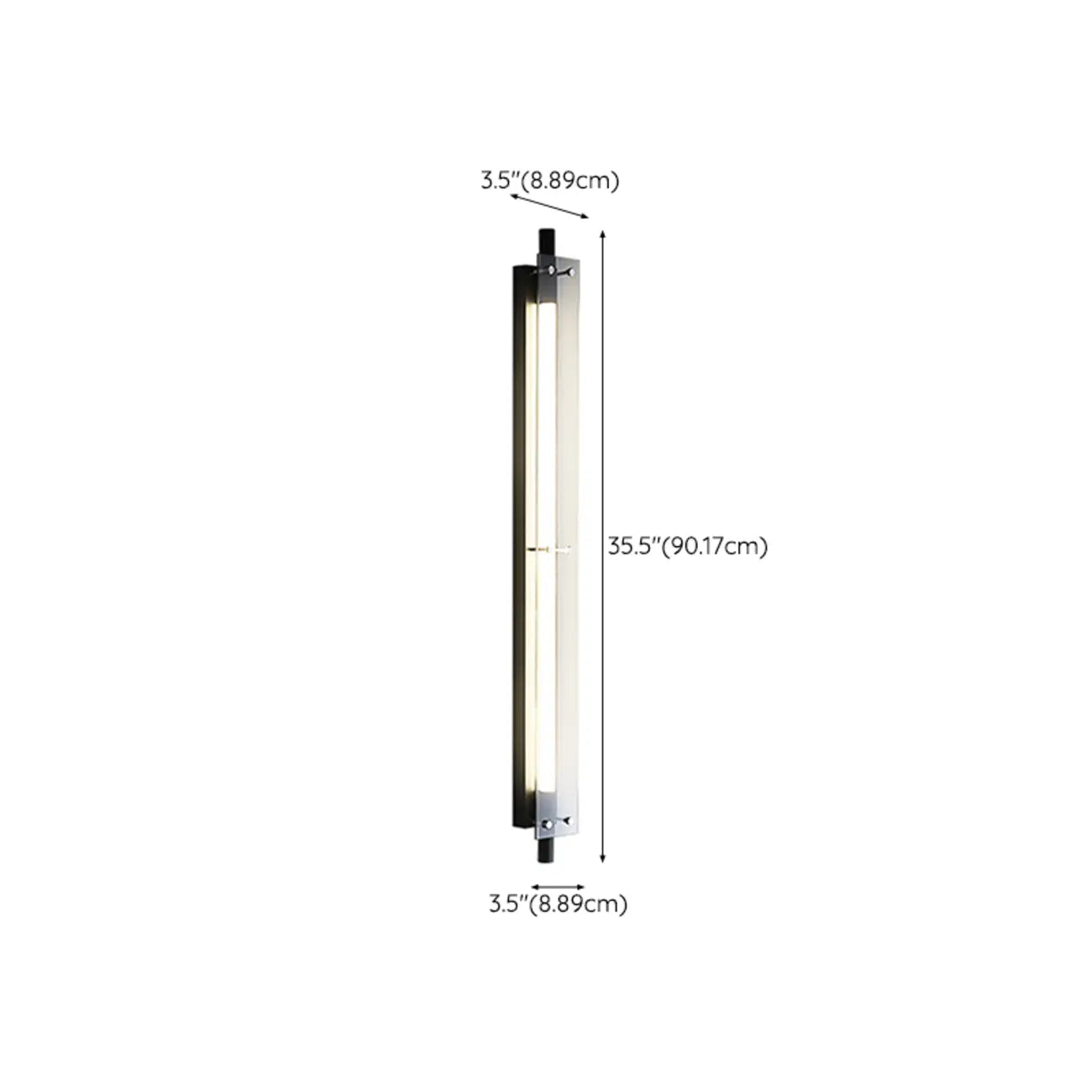 Modern Black Metal Linear Plastic Shade Wall Sconce