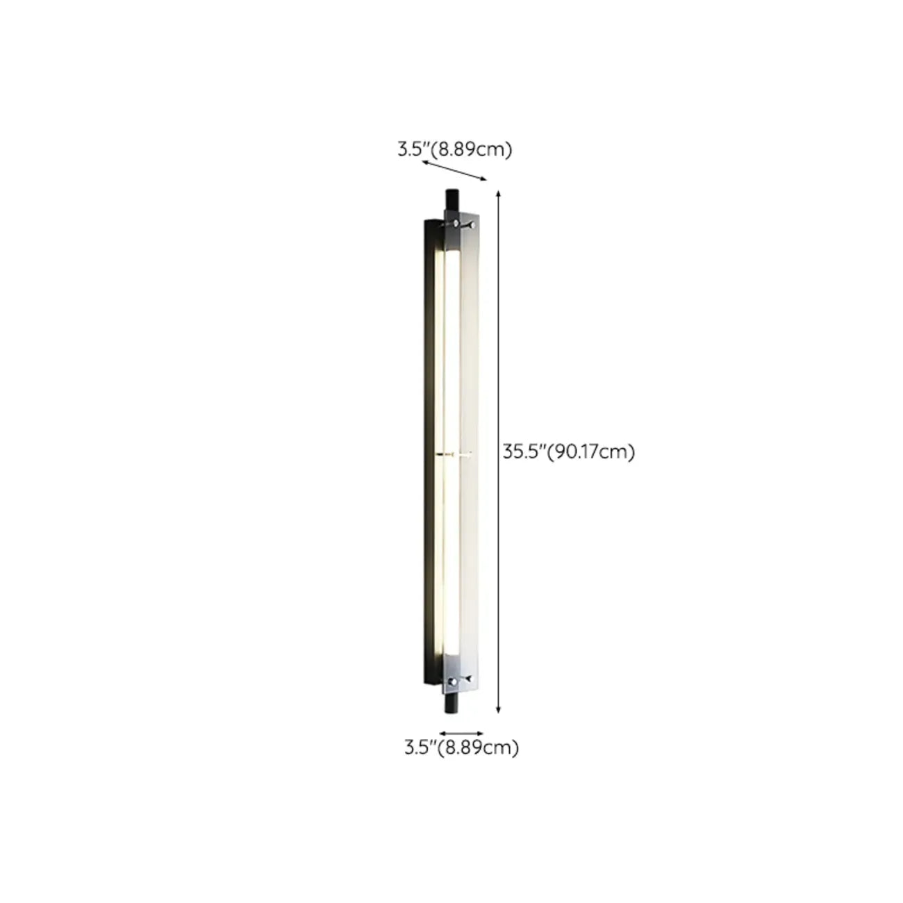Modern Black Metal Linear Plastic Shade Wall Sconce