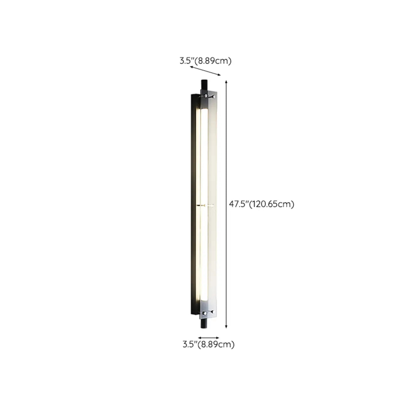 Modern Black Metal Linear Plastic Shade Wall Sconce
