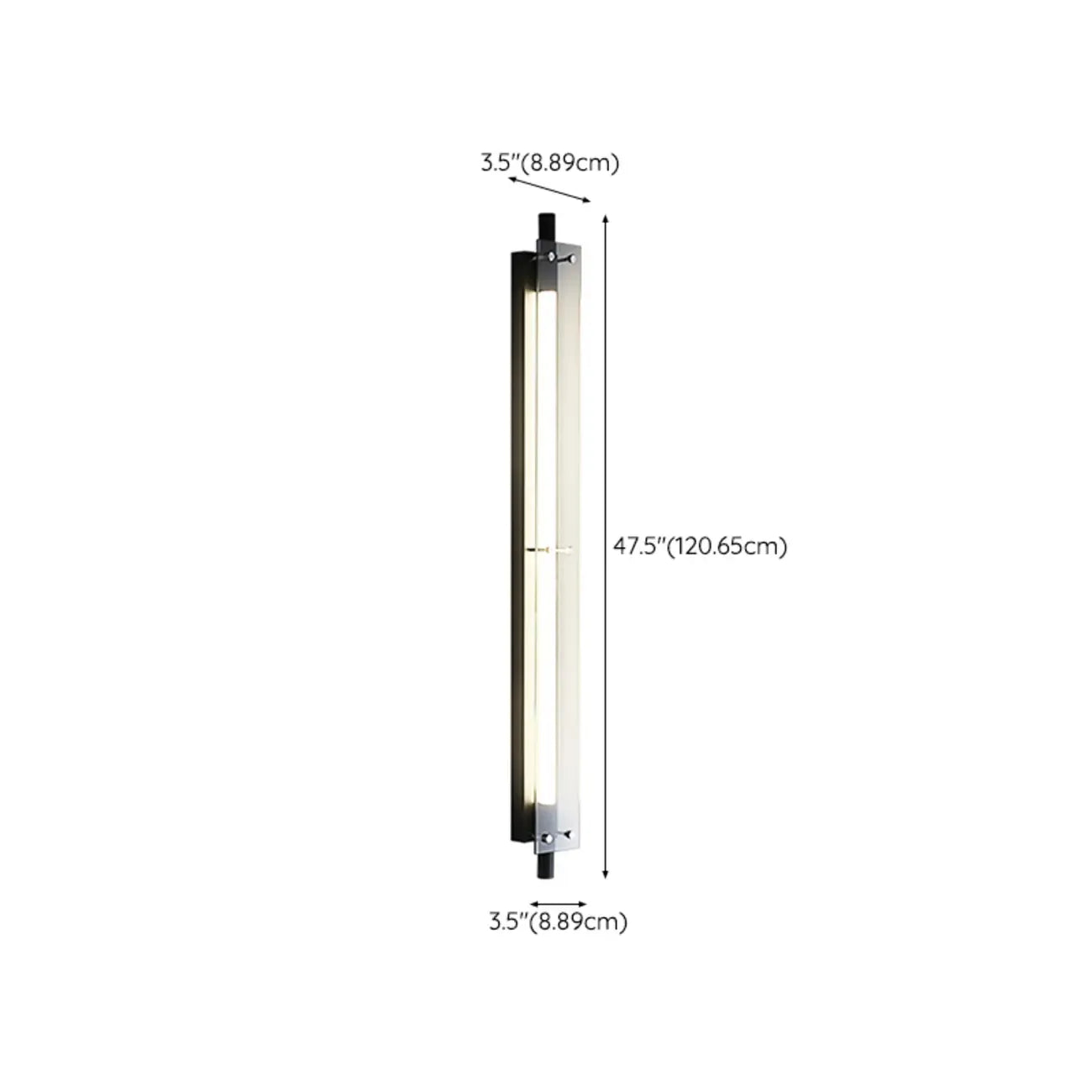 Modern Black Metal Linear Plastic Shade Wall Sconce
