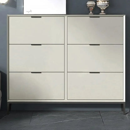 Wood Drop-Front Shoe Storage Cabinet for Small Space
