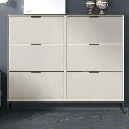 Wood Drop-Front Shoe Storage Cabinet for Small Space