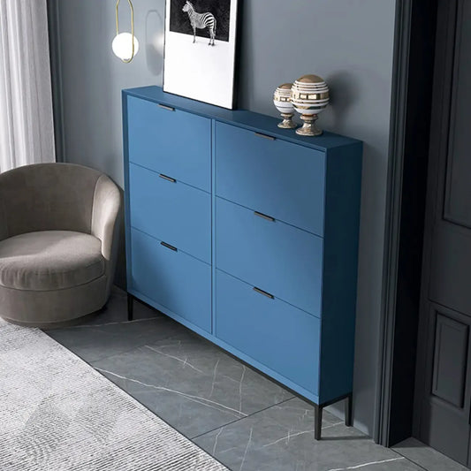 Wood Drop-Front Shoe Storage Cabinet for Small Space