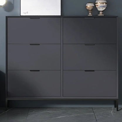 Wood Drop-Front Shoe Storage Cabinet for Small Space