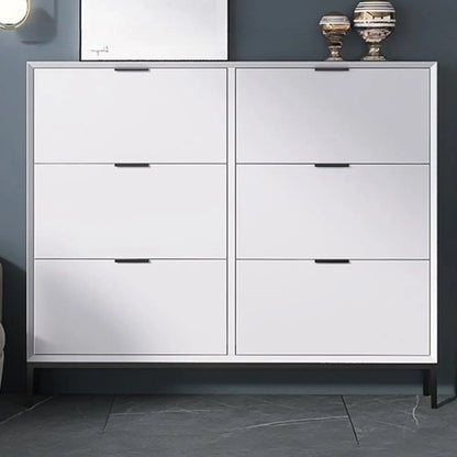 Wood Drop-Front Shoe Storage Cabinet for Small Space