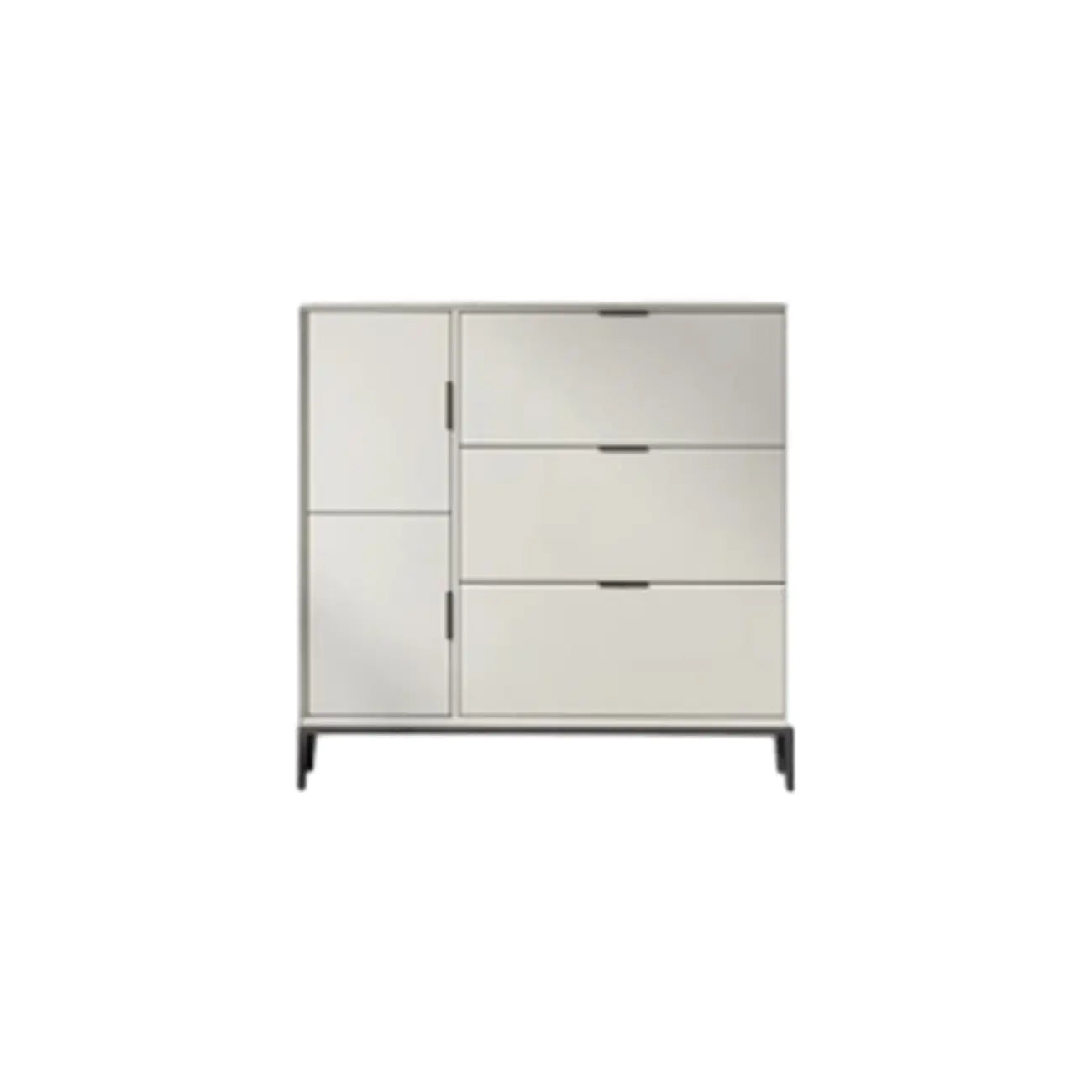 Wood Drop-Front Shoe Storage Cabinet for Small Space