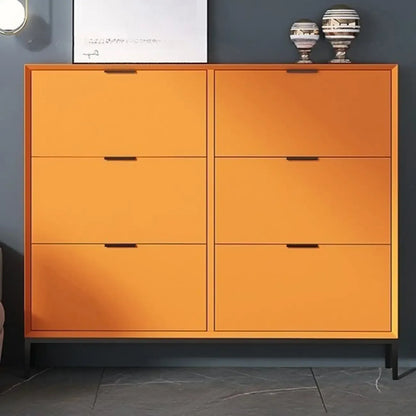 Wood Drop-Front Shoe Storage Cabinet for Small Space